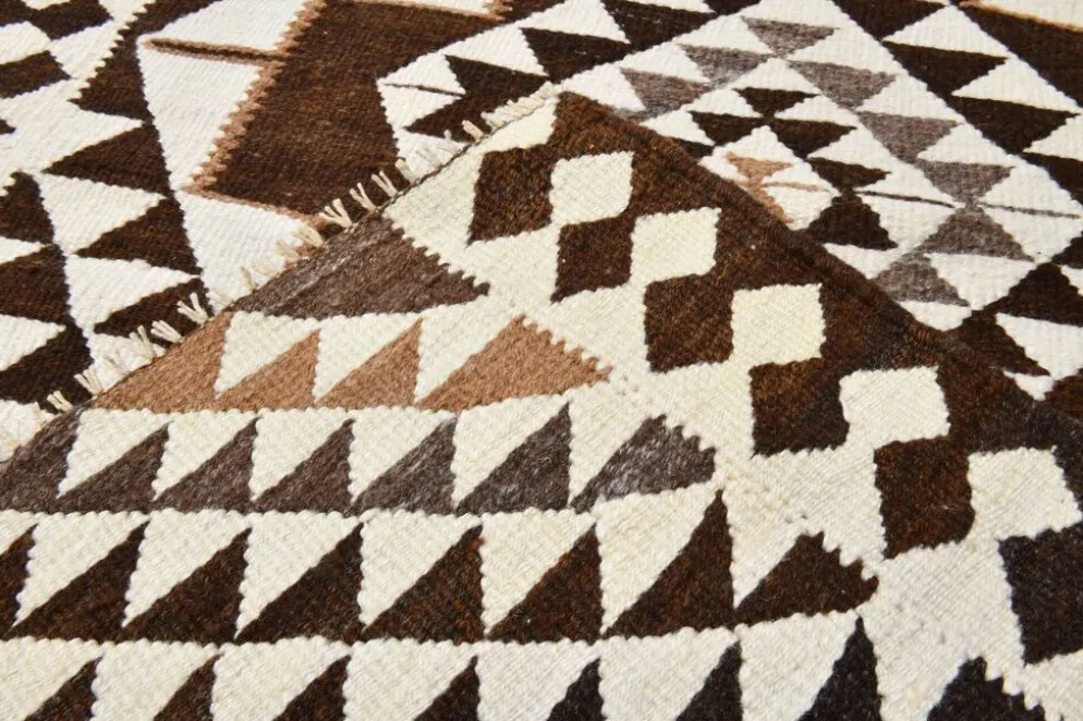 Tapis Kilim persan marron beige 3x10, 97x324 cm