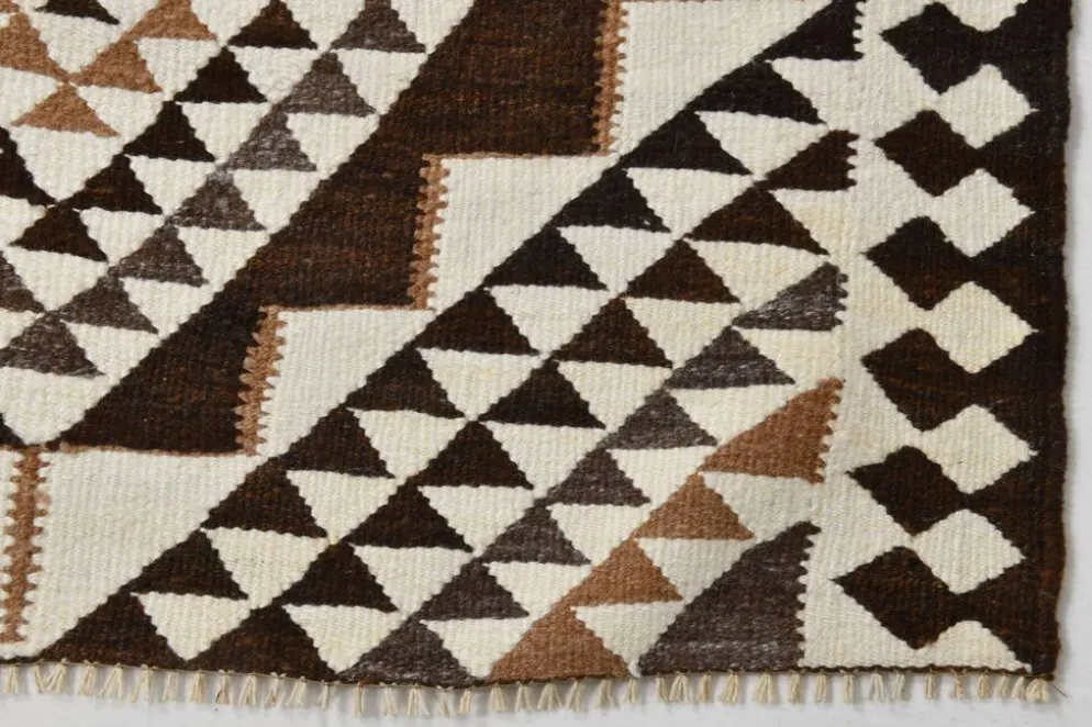 Tapis Kilim persan marron beige 3x10, 97x324 cm