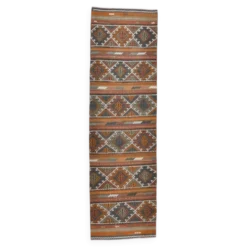 Tapis Kilim persan rouge et vert 3x9, 81x279 cm