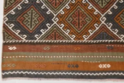 Tapis Kilim persan rouge et vert 3x9, 81x279 cm