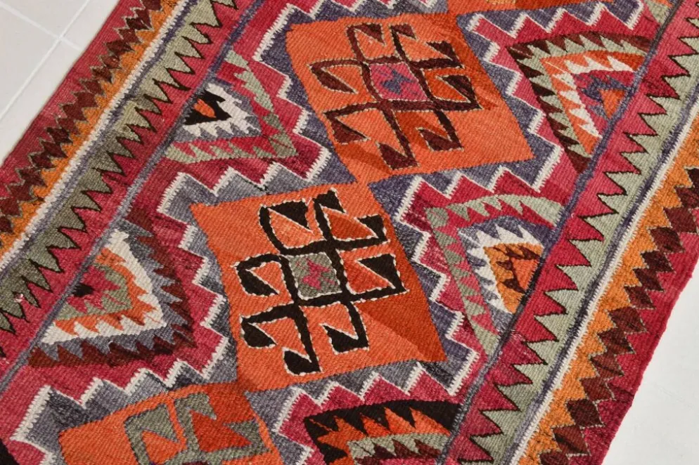 Tapis Kilim persan vintage 3x10, 97x299 cm