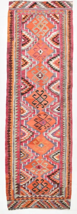 Tapis Kilim persan vintage 3x10, 97x299 cm
