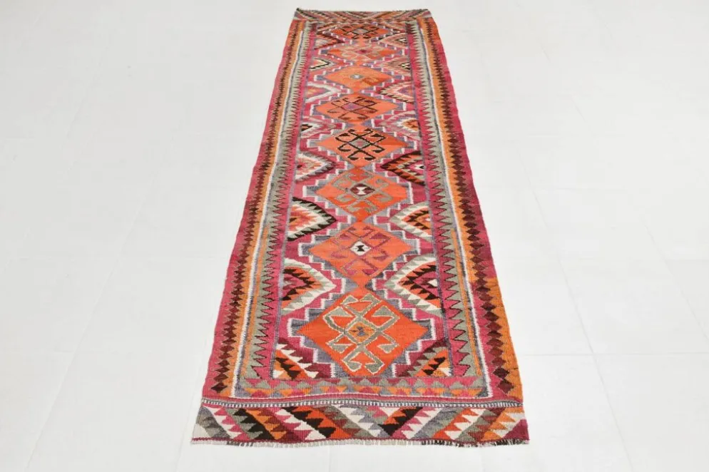 Tapis Kilim persan vintage 3x10, 97x299 cm