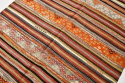 Tapis Kilim rayé couleur pêche 6x11, tapis Kilim en laine antique, 165x326