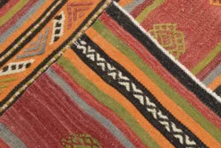Tapis Kilim à rayures rouges, long et large, 190 x 356 cm