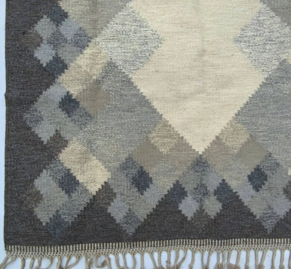 Tapis kilim röllakan suédois du milieu du siècle par brita svefors pour axeco 1960