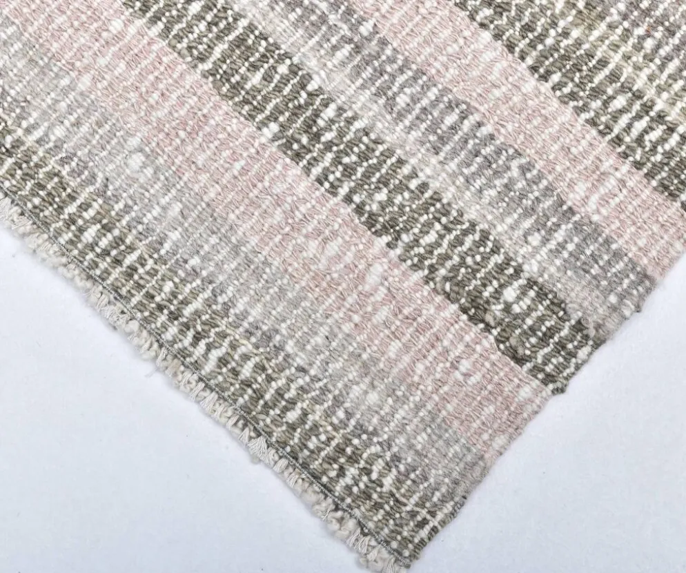 Tapis kilim rose pastel, tapis kilim en laine 325x217 cm, grand tapis kilim