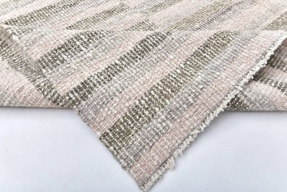 Tapis kilim rose pastel, tapis kilim en laine 325x217 cm, grand tapis kilim