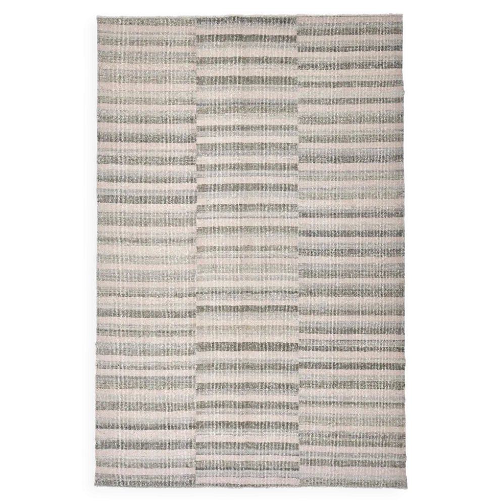 Tapis kilim rose pastel, tapis kilim en laine 325x217 cm, grand tapis kilim
