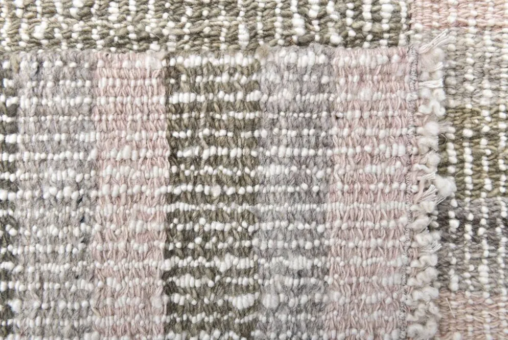 Tapis kilim rose pastel, tapis kilim en laine 325x217 cm, grand tapis kilim