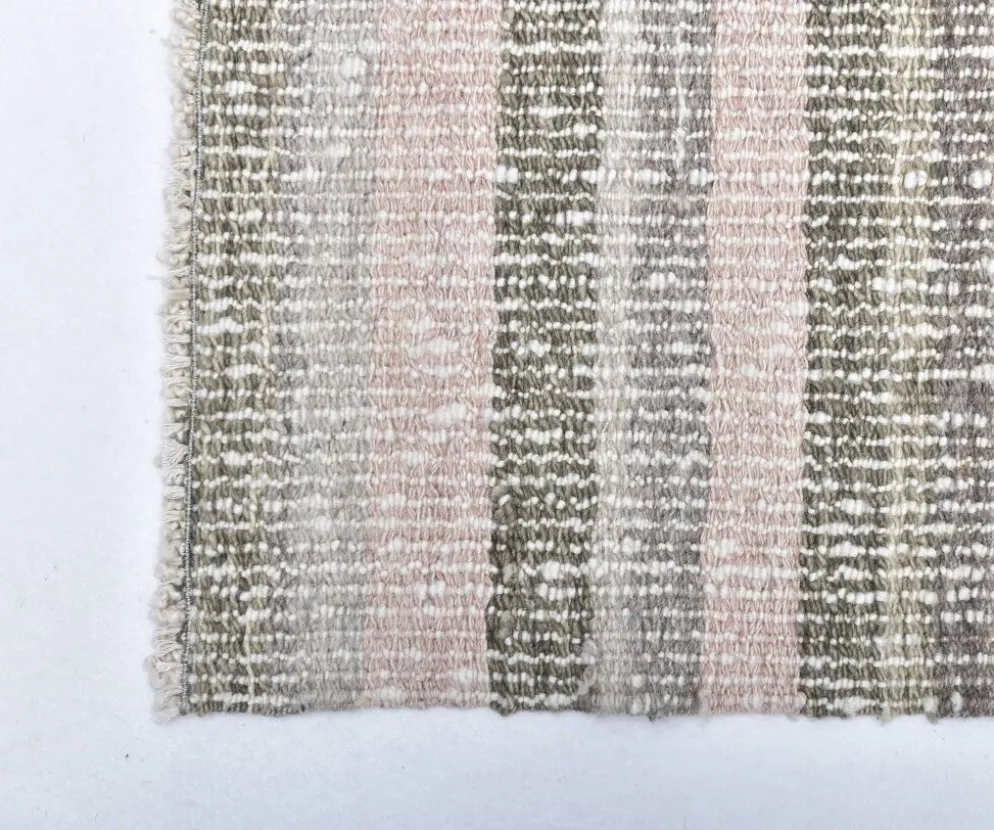 Tapis kilim rose pastel, tapis kilim en laine 325x217 cm, grand tapis kilim