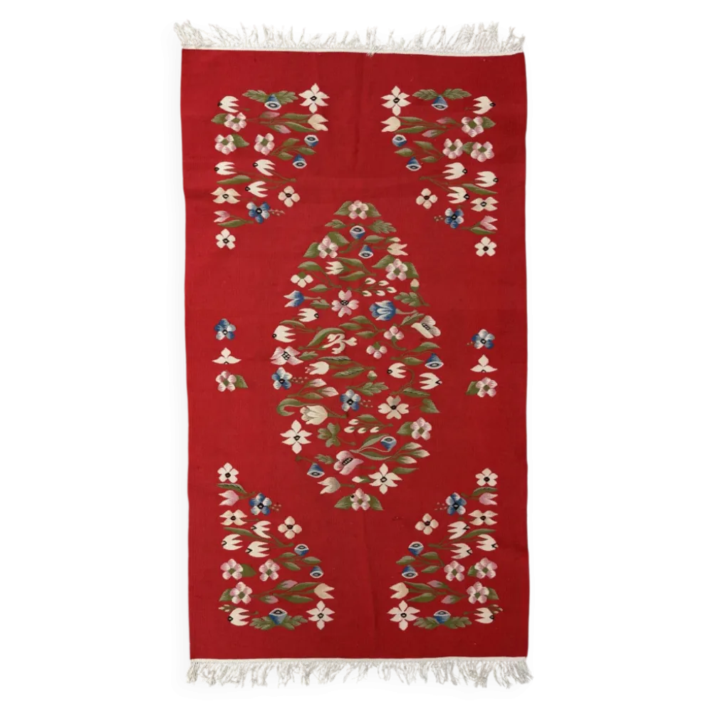 Tapis Kilim roumain années 50