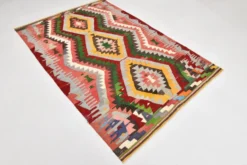Tapis Kilim tribal tissé à la main 5x7, 155x232Cm