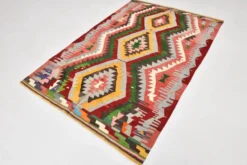 Tapis Kilim tribal tissé à la main 5x7, 155x232Cm