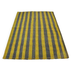Tapis Kilim turc anatolien à rayures, référence 3973