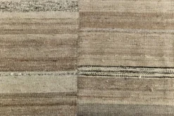 Tapis Kilim turc en laine naturelle beige et gris pierre, 233 x 293 cm