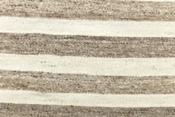 Tapis Kilim turc naturel à rayures blanches et marron, 210 x 300 cm