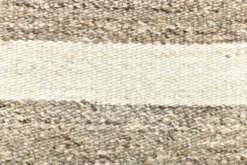 Tapis Kilim turc naturel à rayures blanches et marron, 210 x 300 cm