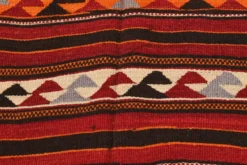 Tapis Kilim turc rouge et bleu 4x9, tapis de salon, Kilim vintage 133x272 cm