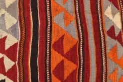 Tapis Kilim turc rouge et bleu 4x9, tapis de salon, Kilim vintage 133x272 cm