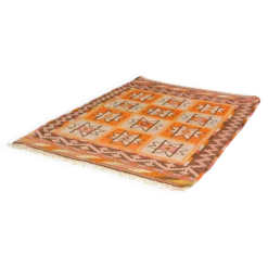 Tapis Kilim turc vintage, tapis d'accent anatolien tissé à la main, sku-141
