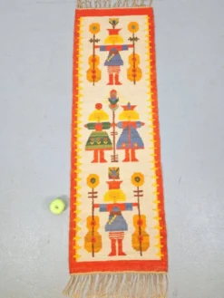 Tapis kilim vintage Chapel par Maria Domanska pour Wawel Broste Kobe, Danemark, années 1960.