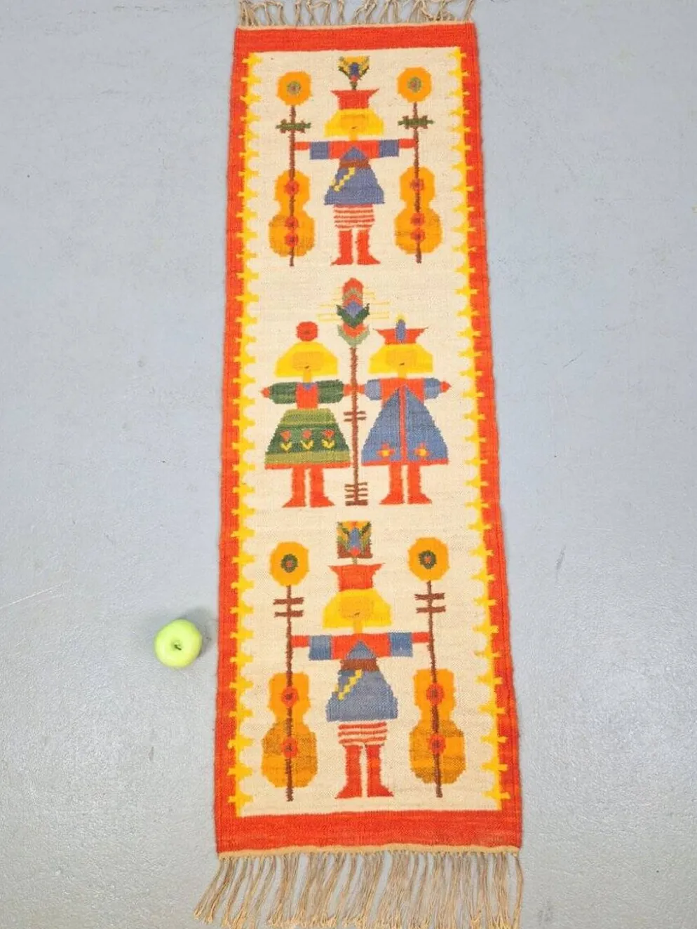 Tapis kilim vintage Chapel par Maria Domanska pour Wawel Broste Kobe, Danemark, années 1960.