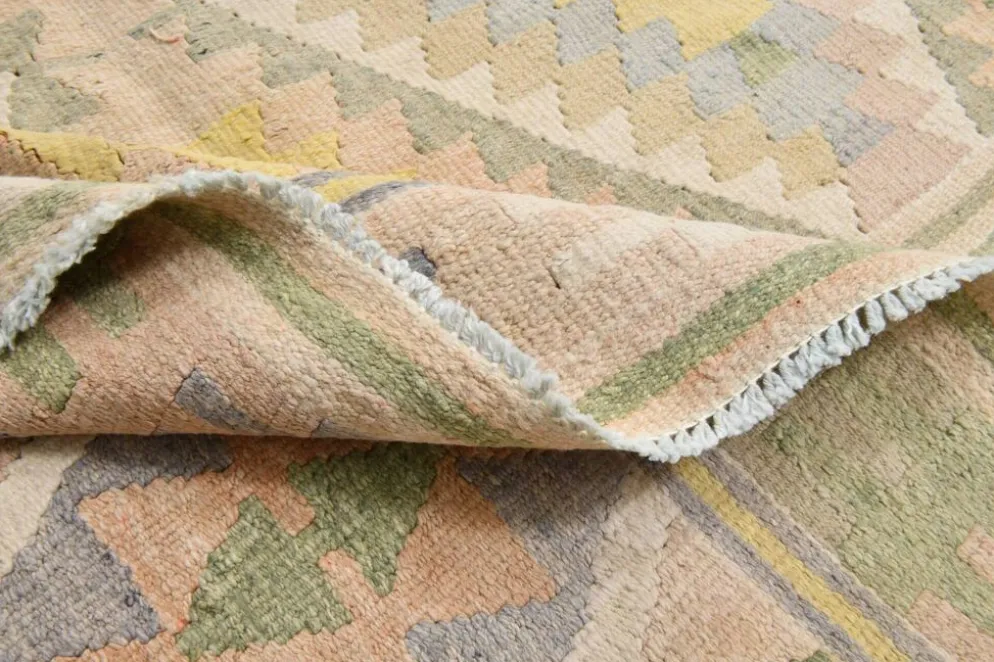 Tapis Kilim Vintage Laine Fait Main, Bohème, Motifs Géométriques, 149X247Cm