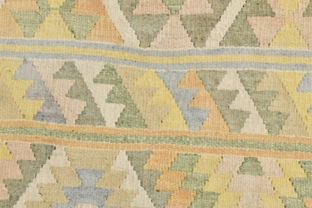 Tapis Kilim Vintage Laine Fait Main, Bohème, Motifs Géométriques, 149X247Cm