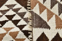 Tapis Kilim vintage marron foncé 3x11, tapis pour couloir bohème, 97x324.