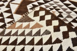 Tapis Kilim vintage marron foncé 3x11, tapis pour couloir bohème, 97x324.