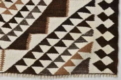 Tapis Kilim vintage marron foncé 3x11, tapis pour couloir bohème, 97x324.
