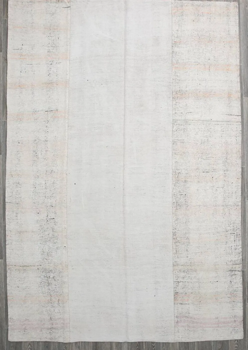 Tapis Kilim Vintage Turc Off White, Tapis Bohème Tissé à la Main, 23x328Cm