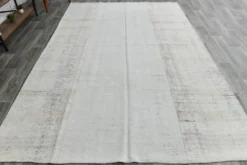 Tapis Kilim Vintage Turc Off White, Tapis Bohème Tissé à la Main, 23x328Cm