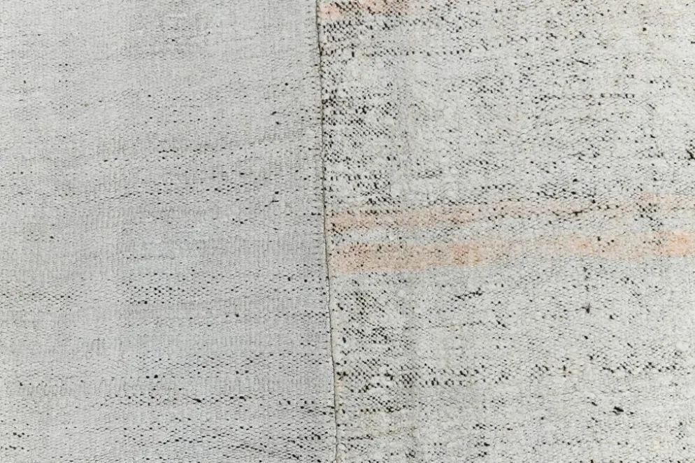 Tapis Kilim Vintage Turc Off White, Tapis Bohème Tissé à la Main, 23x328Cm