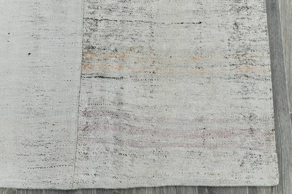 Tapis Kilim Vintage Turc Off White, Tapis Bohème Tissé à la Main, 23x328Cm