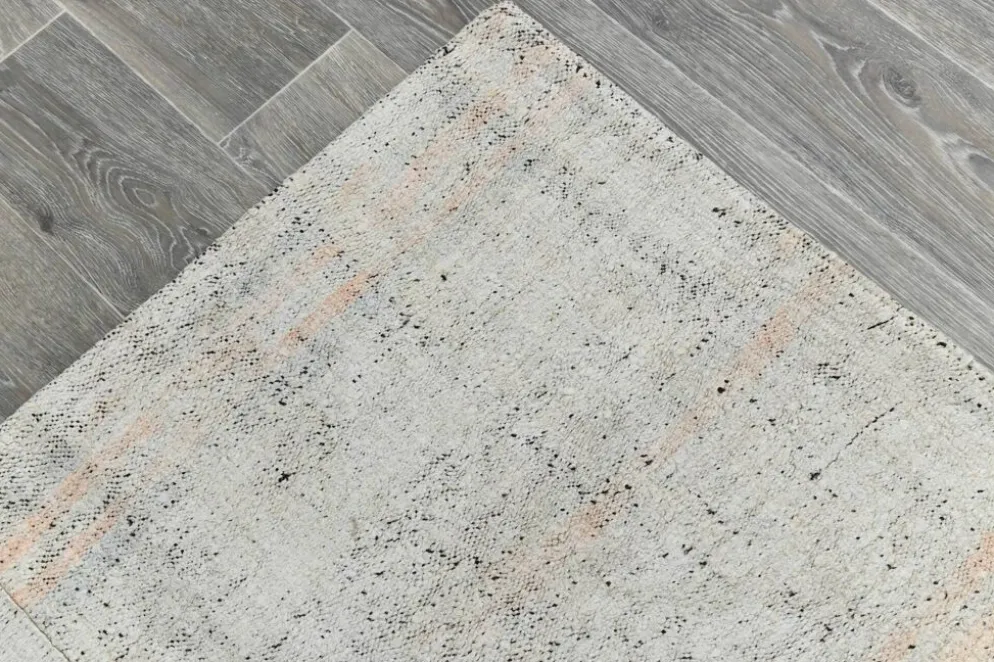 Tapis Kilim Vintage Turc Off White, Tapis Bohème Tissé à la Main, 23x328Cm