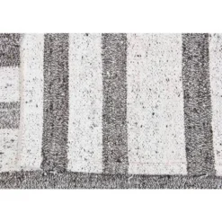 Tapis kilim vintage turc Oushak fait main en laine et coton blanc 157x230
