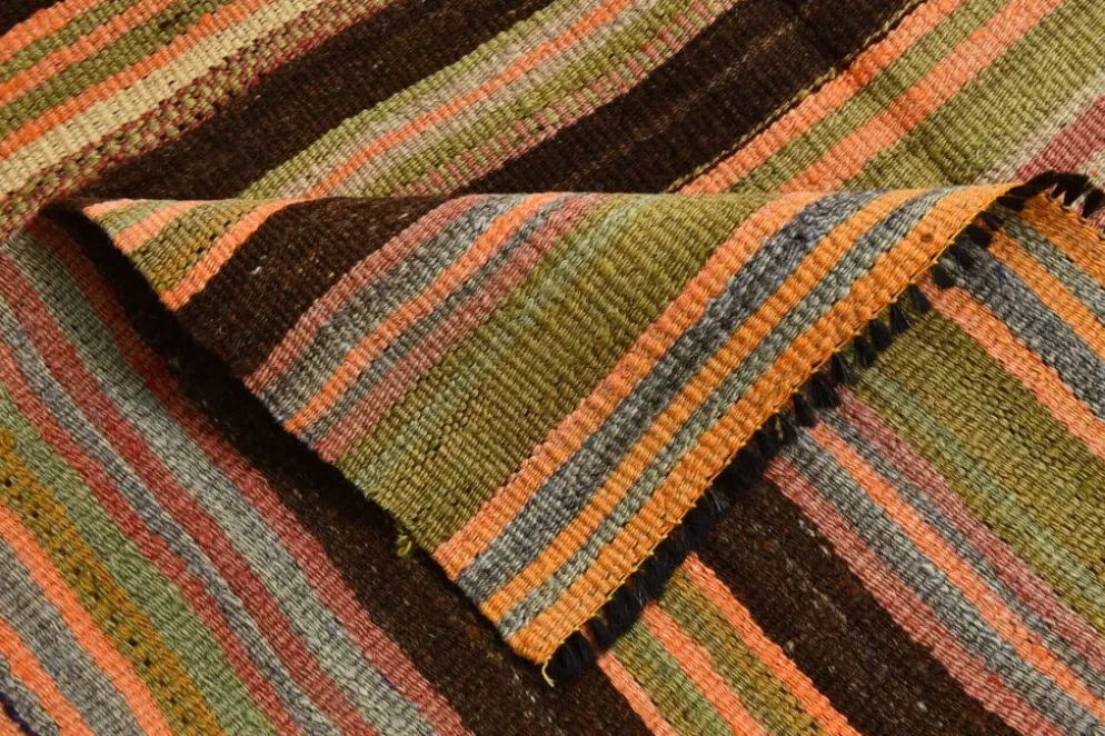 Tapis Kilim vintage 4x7 pour chambre de ferme, 139x215 cm