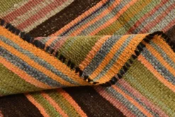 Tapis Kilim vintage 4x7 pour chambre de ferme, 139x215 cm