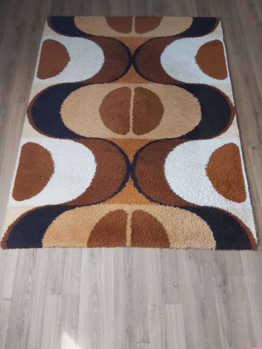 Tapis louis de poortere haïti 220x170 - vintage 70s space age