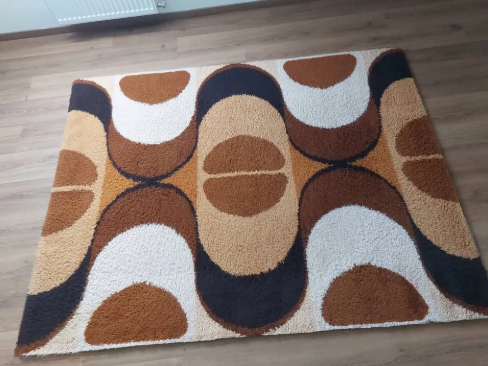 Tapis louis de poortere haïti 220x170 - vintage 70s space age