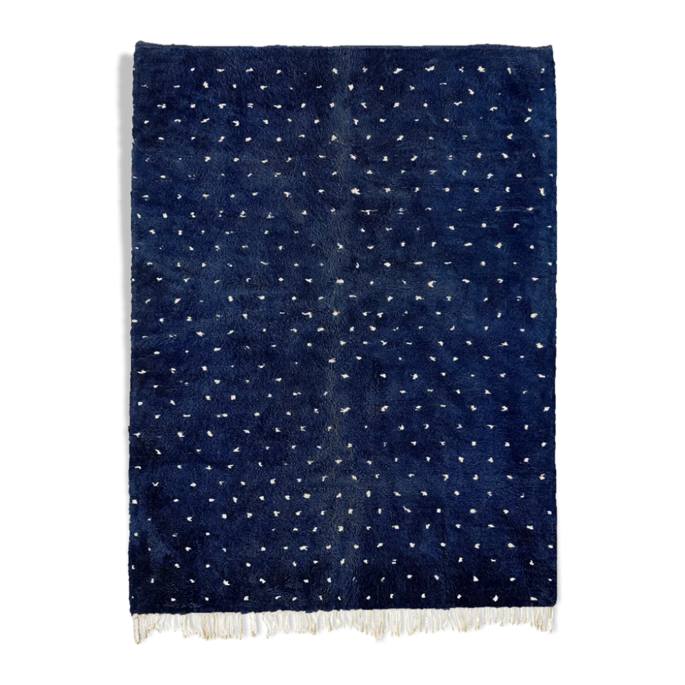 Tapis marocain moderne bleu foncé