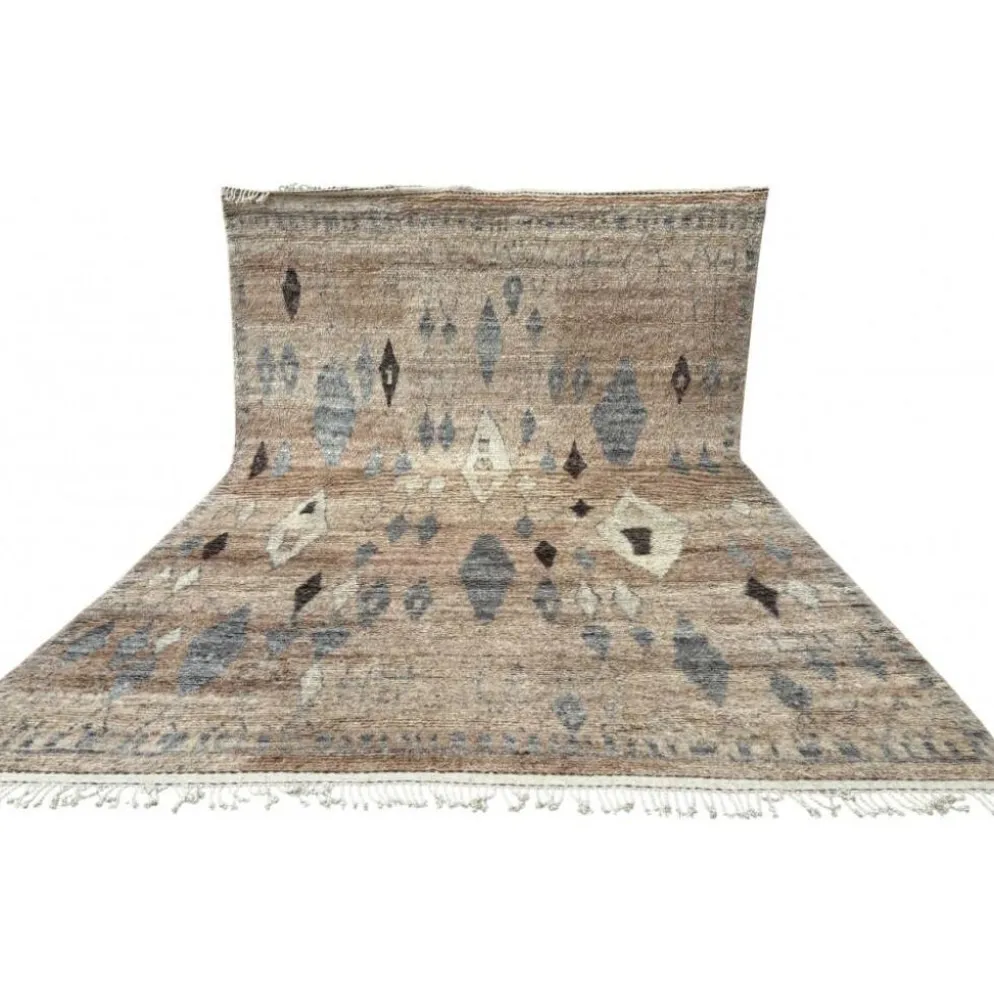 Tapis marocain moderne fait à la main. 100 % laine naturelle. Options personnalisées disponibles.
