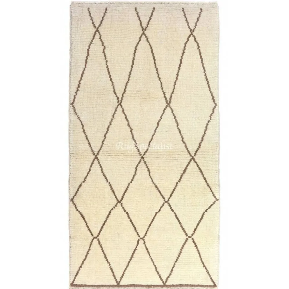 Tapis marocain moderne, 100 % laine naturelle non teinte, options personnalisées disponibles