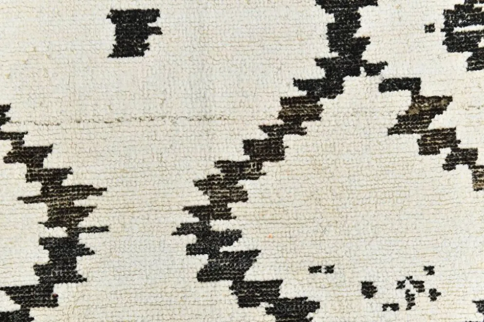 Tapis marocain moderne super doux blanc neutre 7x10, 216x294 cm
