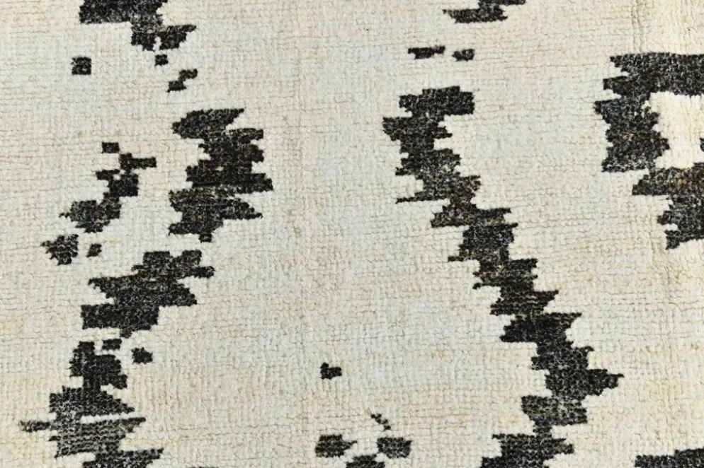 Tapis marocain moderne super doux blanc neutre 7x10, 216x294 cm