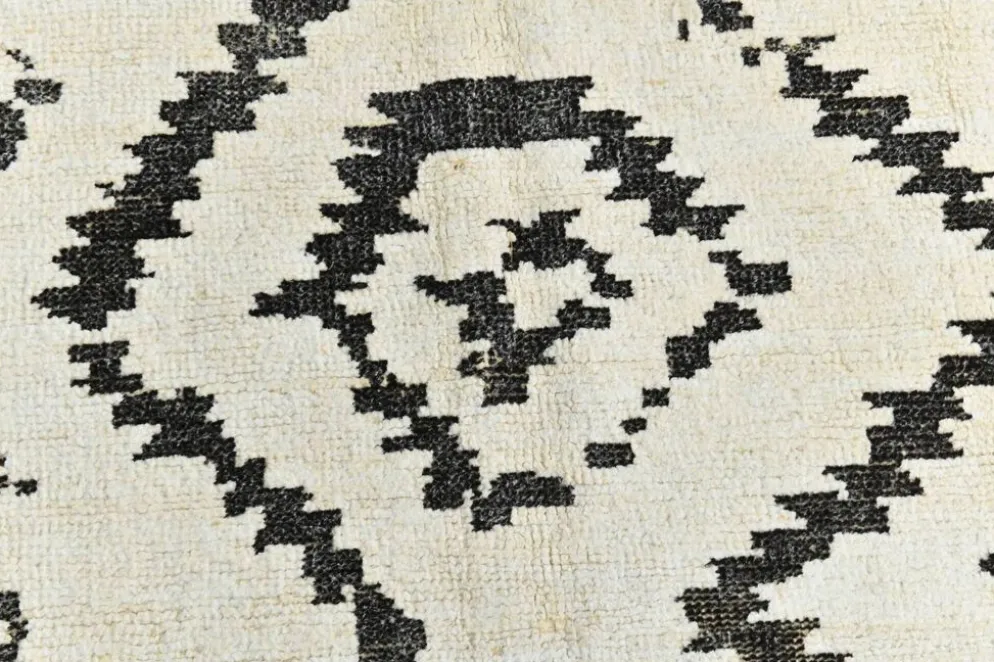 Tapis marocain moderne super doux blanc neutre 7x10, 216x294 cm