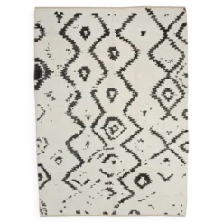 Tapis marocain moderne super doux blanc neutre 7x10, 216x294 cm
