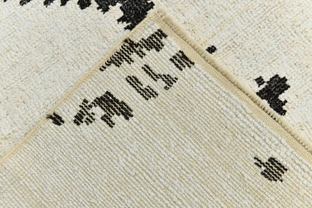 Tapis marocain moderne super doux blanc neutre 7x10, 216x294 cm